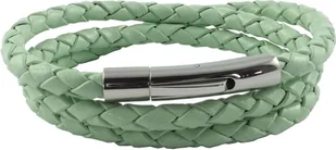 König Design skórzany naszyjnik skórzany pasek skórzana bransoletka 7 mm męski naszyjnik 17 cm - 100 cm pleciony, długość: 20 centymetrów, kolor: miętowy zielony - Naszyjniki męskie - miniaturka - grafika 1