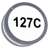 Lampy ogrodowe - Ideus Ścienna LAMPA zewnętrzna SOLINA LED C 03836 elewacyjna OPRAWA hermetyczna LED 7,5W 4000K numer domu nad drzwi IP54 szary __code-66886 - miniaturka - grafika 1