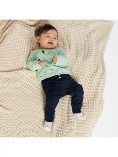 Bluzy i sweterki niemowlęce - JAKO-O 2-częściowy zestaw w kolorze jasnozielono-czarnyn - grafika 1