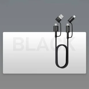Joyroom 4w1 kabel do szybkiego ładowania USB Typ C / USB - USB Typ C / Lithtning Quick Charge Power Delivery 3 A 60 W 1,2 m czarny (S-1230G3) - Kable USB - miniaturka - grafika 10
