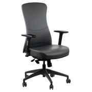 Fotele i krzesła biurowe - Stema HN Fotel biurowy gabinetowy KENTON tapicerowany ekoskórą - krzesło biurowe obrotowe w kolorze szarym KENTON/PU/grey - miniaturka - grafika 1