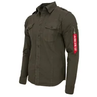 Odzież taktyczna i umundurowanie - Koszula Alpha Industries Basic Shirt Slim 136426 136 - Ciemnoszara - miniaturka - grafika 1