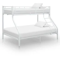 Łóżka - vidaXL Rama łóżka piętrowego, biała, metalowa, 140x200 cm/90x200 cm - miniaturka - grafika 1