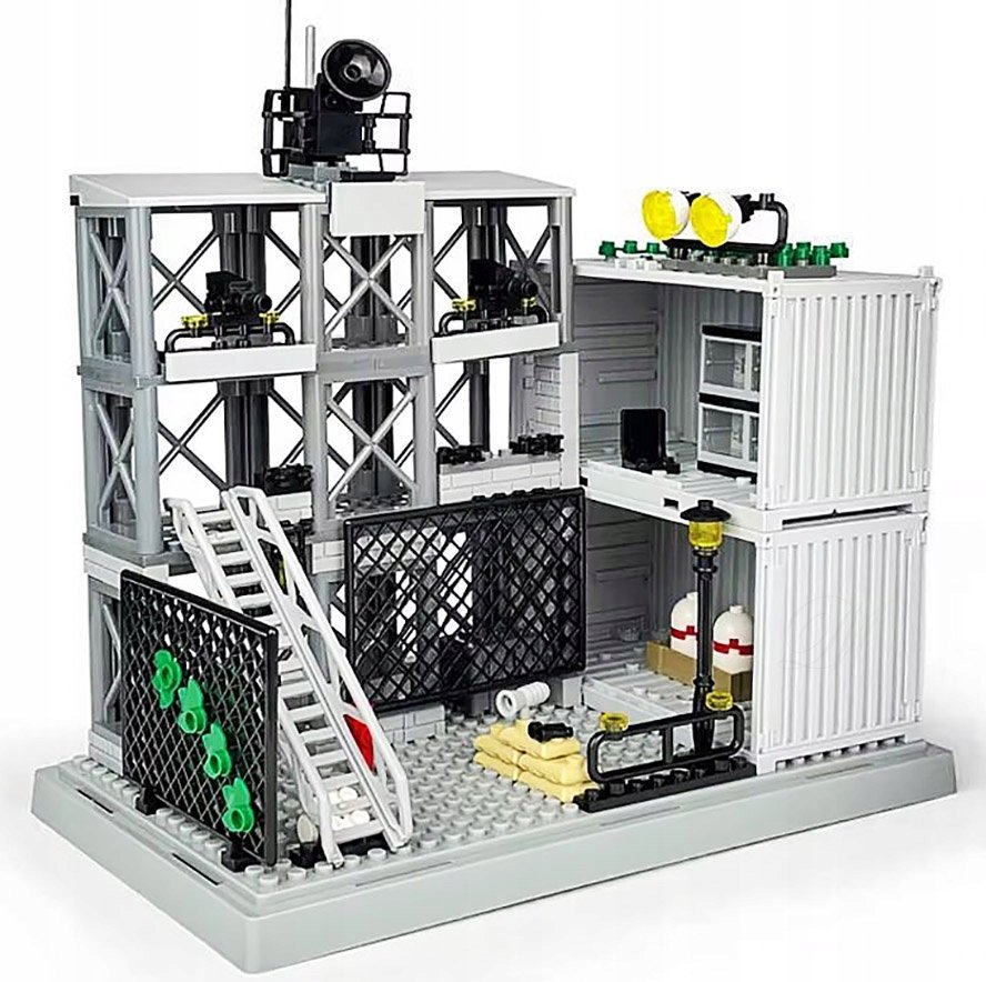 BAZA WOJSKOWA Z SATELITĄ 6480 - bronie zestaw klocki figurki czołg wojsko