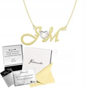 Naszyjniki - Złoty Naszyjnik z Inicjałami SREBRO 925 Biżuteria PREZENT na Dzień Kobiet - miniaturka - grafika 1