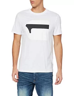 G-STAR RAW Męski t-shirt 3D No.1 Logo +, White 336-110, XS - Koszulki męskie - miniaturka - grafika 1