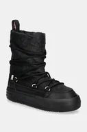 Śniegowce damskie - Tommy Hilfiger śniegowce LACE-UP MONOGRAM SNOWBOOT kolor czarny FW0FW08430 - miniaturka - grafika 1