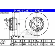 Tarcze hamulcowe - ATE TARCZA HAM 24.0130-0237.1 MERCEDES W176 A250 211KM 12-  24.0130-0237.1 - miniaturka - grafika 1