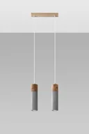 Lampy sufitowe - Sollux Lighting Lampa wisząca ZANE 2 szara - miniaturka - grafika 1