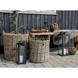 House Nordic Kosze Ivy, Okrągłe, 2 Szt., Rattan Kubu - Pudła i pojemniki do przechowywania - miniaturka - grafika 1