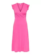 Sukienki - ONLY ONLMAY S/L WRAP Dress Box JRS sukienka midi, Shocking Pink, XS, Shocking Pink, XS - miniaturka - grafika 1