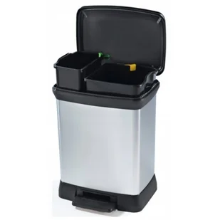 Curver KOSZ NA ŚMIECI METALIZOWANY Z PEDAŁEM DUO 10L + 18L 203291 - Kosze na śmieci - miniaturka - grafika 1