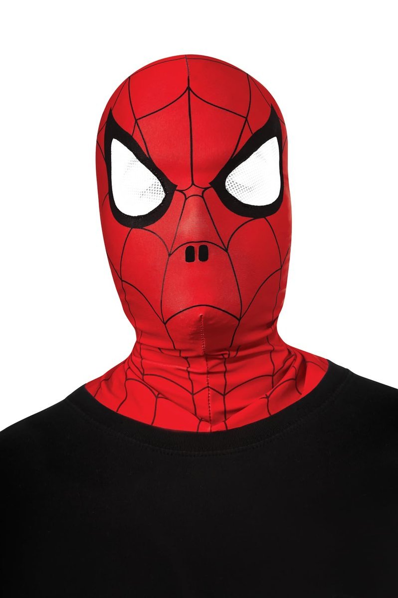 rubie's - Oficjalny Marvel - SPIDER-MAN - Kominiarka dziecięca - Jeden rozmiar - Kominiarka z tkaniny z otworami na oczy i zapięciem na rzep na szyi