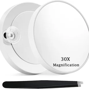 Lustro powiększające 30x z przyssawką i pęsetą, idealne do makijażu, pielęgnacji skóry, brwi, profesjonalnej jakości - Lusterka do makijażu Lustro powiększające 30x z przyssawką i pęsetą, idealne do makijażu, pielęgnacji skóry, brwi, profesjonalnej jakości - Lusterka do makijażu - miniaturka - grafika 1