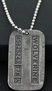 Naszyjnik łańcuszek dwustronny nieśmiertelnik Wolverine Logan Marvel - Łańcuszki - miniaturka - grafika 1