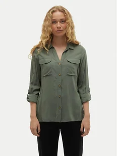 Vero Moda Koszula Bumpy 10275283 Zielony Regular Fit - Koszule damskie - miniaturka - grafika 1