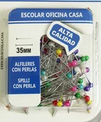 Pinezki - Szpilki Krawieckie Z Perełką 35Mm 100 Sztuk Kolorowe Główki Szycie - miniaturka - grafika 1