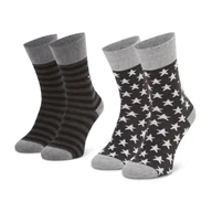 Skarpetki damskie - Zestaw 2 par wysokich skarpet unisex Tommy Hilfiger 100000816 Szary - miniaturka - grafika 1