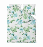 Pościel - Pościel bawełniana 220x200 Amelia szara zielona niebieska jasna kwiaty Gold Zaratex - miniaturka - grafika 1