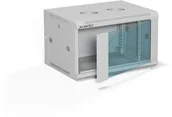 Szafy rack - Szafa wisząca 19" 6U 600x450, drzwi szklane jednoskrzydłowe, tył osłona pełna demontowalna, osłony boczne pełne demontowalne zamykane na klucz, 4 belki, kolor szary, do samodzielnego montażu - Flat Pack, ALANTEC - miniaturka - grafika 1