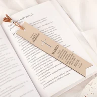 Zakładki indeksujące - Skórzana ZAKŁADKA Do Książki z Grawerem Pamiątka Chrztu Świętego - miniaturka - grafika 1