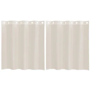 vidaXL Zasłony woalowe z przelotkami 2 szt. Kremowe 140x140 cm - Zasłony - miniaturka - grafika 1