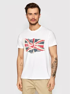 Koszulki męskie - Pepe Jeans T-Shirt Flag Logo PM508273 Biały Regular Fit - grafika 1