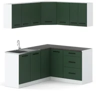 Meble kuchenne - Meble Kuchenne Narożne Zestaw Mebli Kuchennych Danka Butelkowa Zieleń - miniaturka - grafika 1