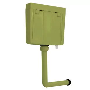 vidaXL Spłuczka 3/6 L oliwkowa 148007 - Spłuczki - miniaturka - grafika 1