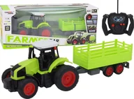 Zabawki zdalnie sterowane - LeanToys Traktor Zdalnie Sterowany RC Z Przyczepą 1:16 Zielony - miniaturka - grafika 1