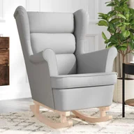 Fotele - vidaXL Fotel bujany, szary, 74x90x102 cm, tapicerowany tkaniną - miniaturka - grafika 1