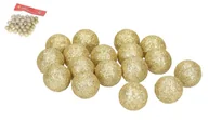 Ozdoby bożonarodzeniowe - KULKI STYROPIANOWE Z BROKATEM 2,5CM 50SZT ZŁOTE - miniaturka - grafika 1