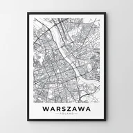 Obrazy i zdjęcia na płótnie - Plakat Mapa Warszawy - miniaturka - grafika 1