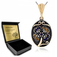 Naszyjniki - Naszyjnik Srebrny 925 Cyrkonie Kwiat Biżuteria Dla Kobiety + Grawer - miniaturka - grafika 1