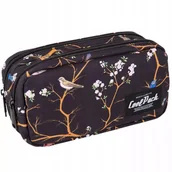 Piórniki - Pi��rnik saszetka 2 zamki Primo Vilnius czarny z ga��azkami Patio Coolpack - miniaturka - grafika 1