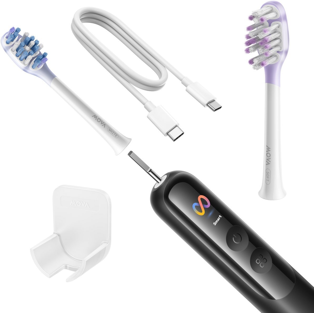MOVA Soniczna Szczoteczka do Zebów Fresh 20 VisionAI Czujnik Nacisku Czarna