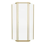 Kabiny prysznicowe - Kabina prysznicowa pięciokątna Titanium 90x90 cm złoto szczotkowane Durasan - miniaturka - grafika 1