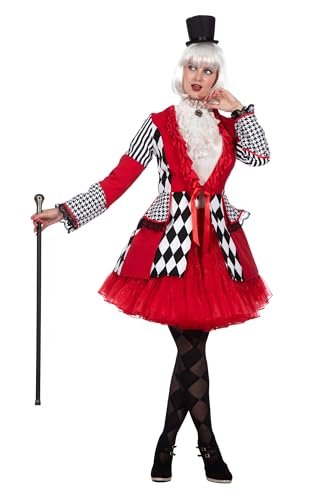 WILBERS & WILBERS 320507 – luksusowa damska kurtka w kratę, kostiumowa kurtka z falbanami na karnawał, Halloween, parady