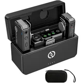 Akcesoria fotograficzne - Hollyland Lark Max system bezprzewodowy audio (2xTX -RX) z mikrofonami typu lavalier - miniaturka - grafika 1