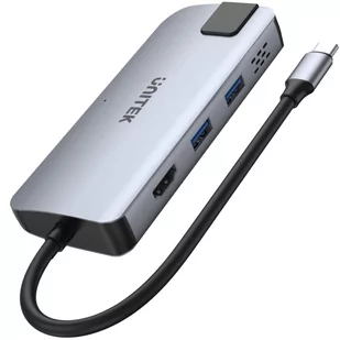 Unitek Hub Usb-c 2x Usb-a Hdmi 4K RJ-45 Pd 100W - Huby USB - miniaturka - grafika 1