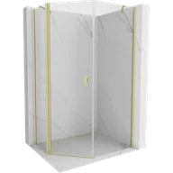 Kabiny prysznicowe - Mexen Mist kabina prysznicowa pięciokątna asymetryczna uchylna 80 x 90 cm, transparent, złota szczotkowana - 8A8-080-090-55-00 - miniaturka - grafika 1