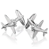Spinki do mankietów i krawatów - Spinki do mankietów X2 Samolot - miniaturka - grafika 1