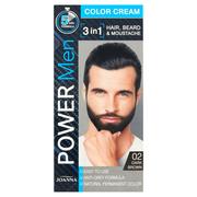 Farby do włosów i szampony koloryzujące - Joanna Power Men Color Cream Farba 02 Dark Brown - miniaturka - grafika 1