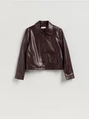 Kurtki damskie - Reserved - Kurtka z imitacji skóry - burgundowy - miniaturka - grafika 1