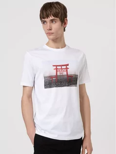 Koszulki męskie - Hugo T-Shirt Dichiban 50448967 Biały Slim Fit - grafika 1