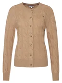 Swetry damskie - Tommy Hilfiger Kardigan WW0WW47463 Beżowy Regular Fit - miniaturka - grafika 1