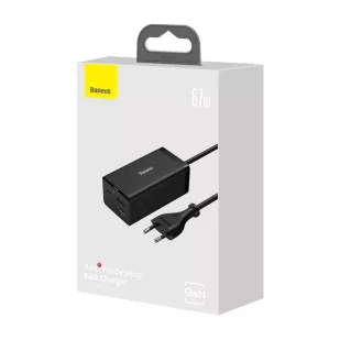 Baseus Ładowarka sieciowa GaN5 Pro 2xUSB-C + USB + HDMI, 67W (czarna) - Ładowarki do telefonów - miniaturka - grafika 6