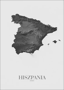 Hiszpania, mapa grafitowa - plakat 59,4x84,1 cm - Plakaty - miniaturka - grafika 1