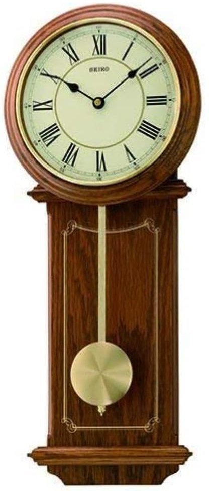 Seiko Zegar ścienny drewniany z wahadłem SEIKO QXC213B 21x57 cm .