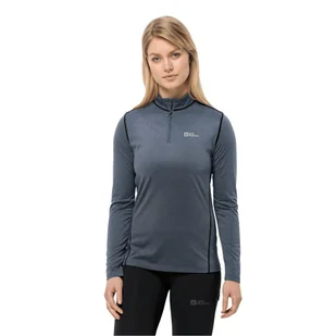 Damska koszulka termoaktywna z długim rękawem Jack Wolfskin SKY THERMAL HZ W Graphite / Cool Grey - XS - Koszulki sportowe damskie - miniaturka - grafika 1
